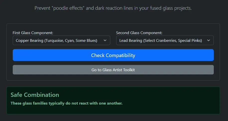 Glass Reaction Checker