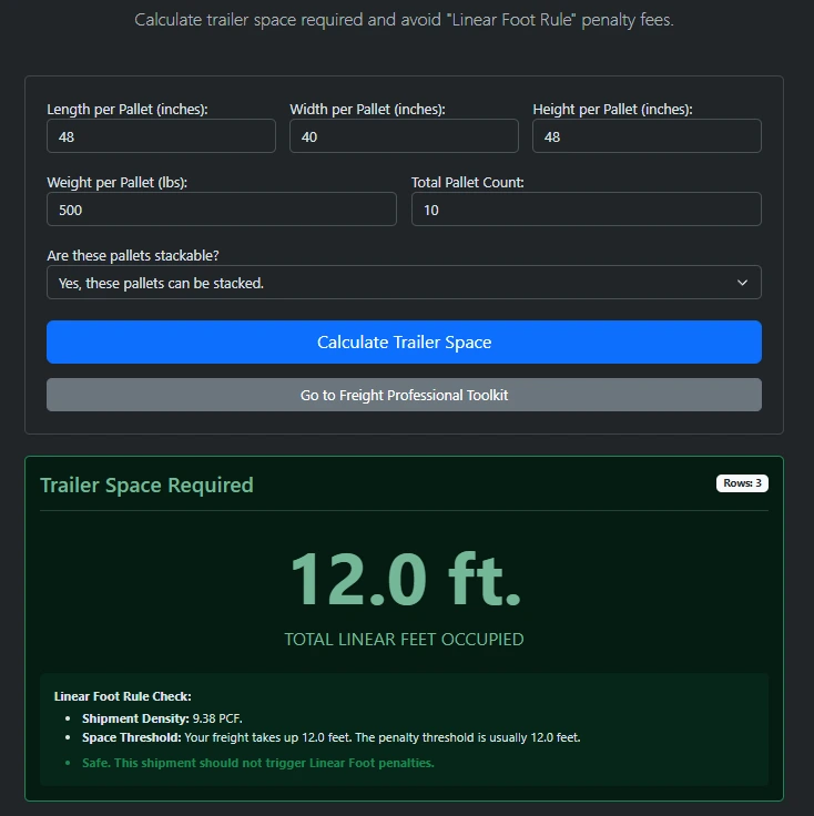 Linear Foot Calculator