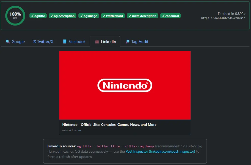 Open Graph & Social Card Previewer Preview