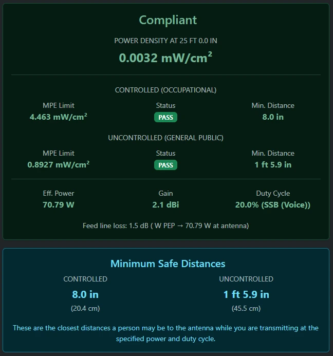 RF Exposure Calculator Preview