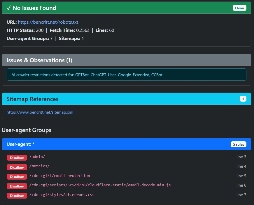 Robots.txt Analyzer Preview